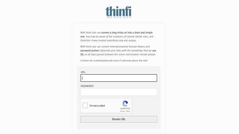 Thinfi.com screenshot